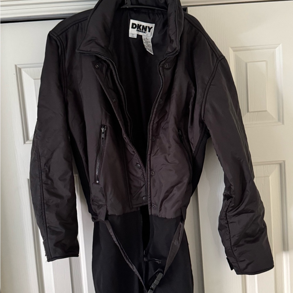 DKNY Black Nylon Ski Jacket/ Pants Snowsuit
